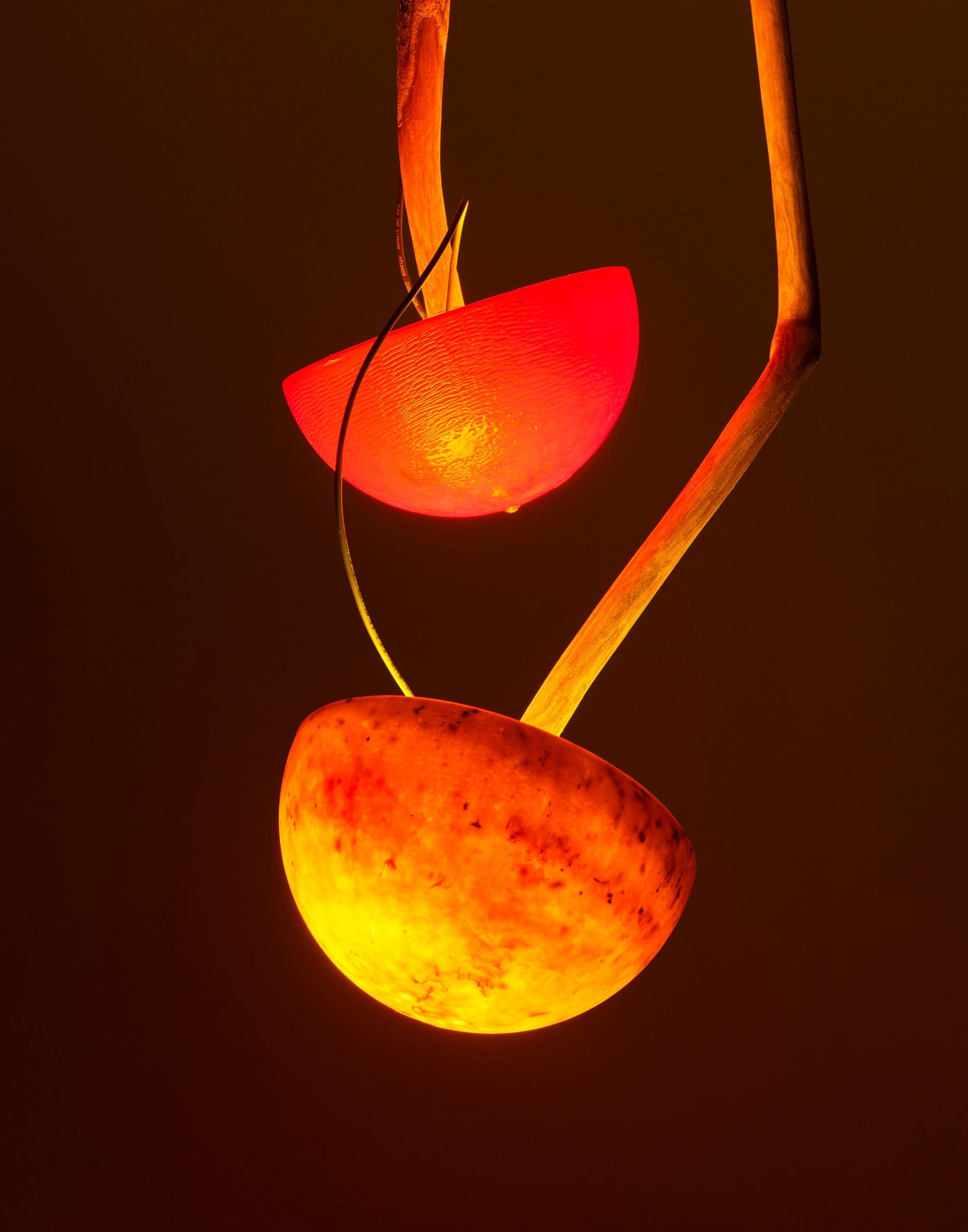 mika rottenberg's mushroom shaped pendant lamp