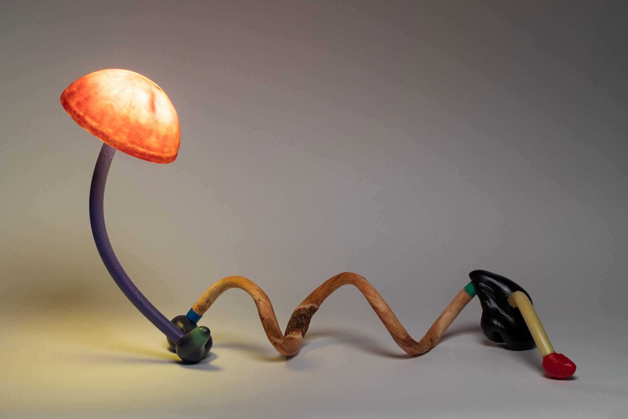 mika rottenberg's mushroom shaped lamp
